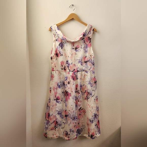 Pendleton Silk Floral Dress Sleeveless In Petal Power White Pink Purple 10 NWT - Picture 3 of 13